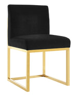 Haute Contemporary Black Velvet Side Chair