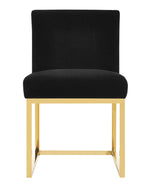 Haute Contemporary Black Velvet Side Chair