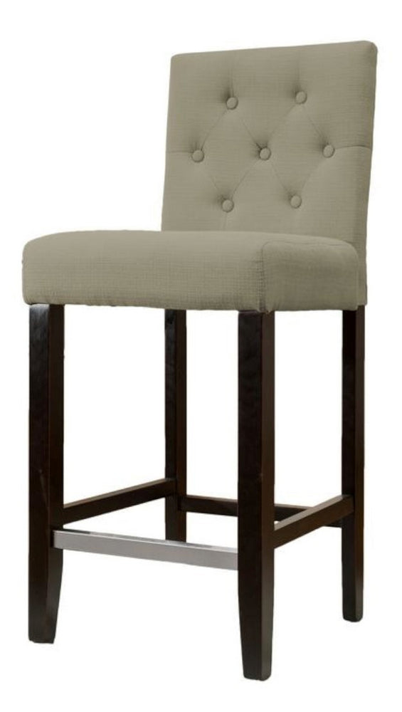 Heather 2 Beige Linen Fabric Bar Chairs