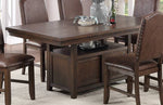 Hege Brown Wood Rectangular Dining Table with Storage