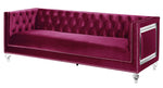 Heibero Burgundy Velvet Tufted Sofa (Oversized)