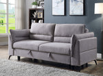 Helaine Gray Fabric Power Recliner Sofa with Sleeper