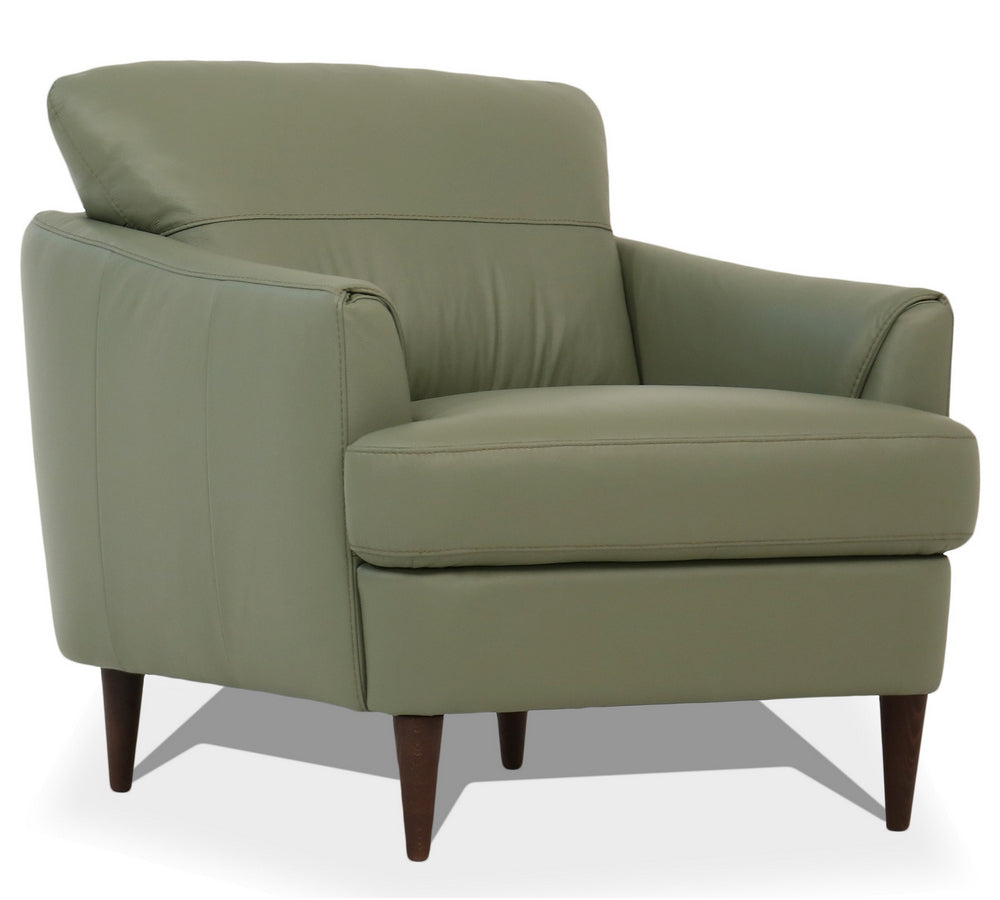 Helena Moss Green Leather Chair