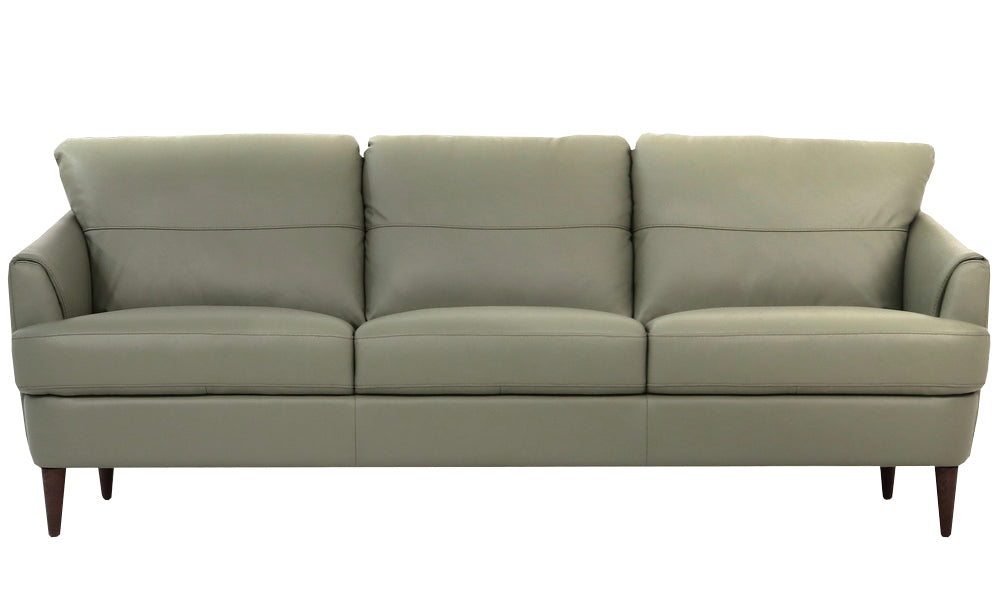 Helena Moss Green Leather Sofa