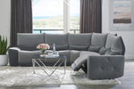 Helix 5-Pc 2-Tone Gray Velvet Power Recliner Sectional