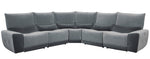 Helix 5-Pc 2-Tone Gray Velvet Power Recliner Sectional