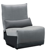 Helix 5-Pc 2-Tone Gray Velvet Power Recliner Sectional