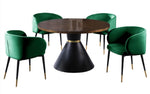 Hemingway 5-Pc Oak & Green Dining Table Set