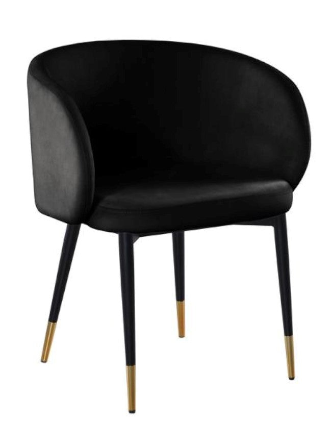 Hemingway Black Velvet Side Chair