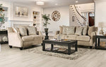 Hendon Beige Chenille Loveseat w/ Sloped Arms