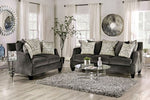 Hendon Gray Chenille Loveseat w/ Sloped Arms