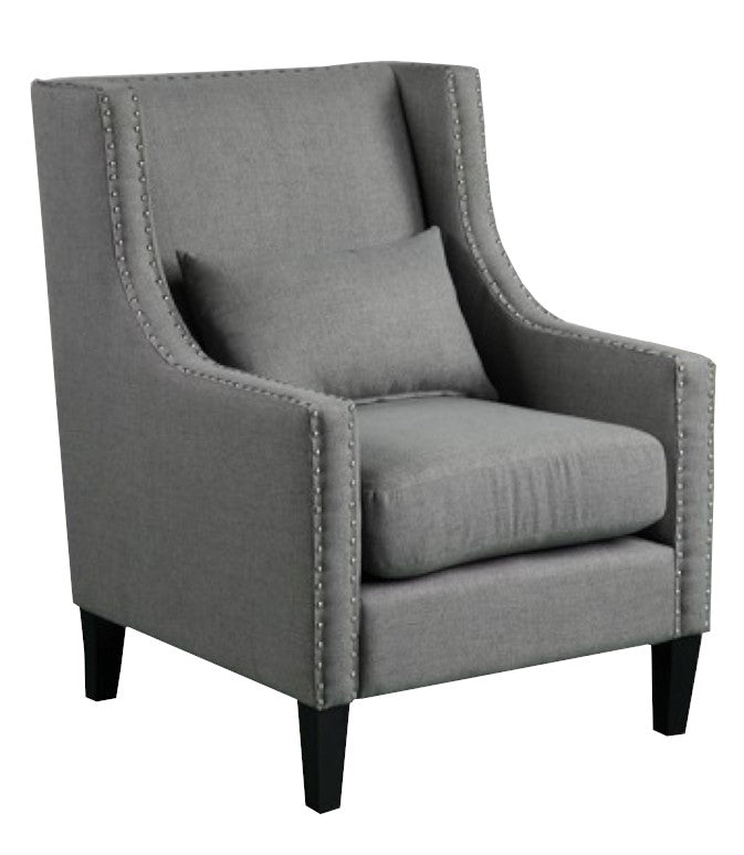 Hepsie Dark Grey Linen Accent Chair