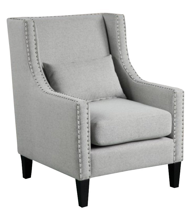 Hepsie Light Grey Linen Accent Chair