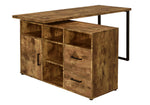 Hertford Antique Nutmeg Wood/Black Metal Office Desk