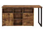 Hertford Antique Nutmeg Wood/Black Metal Office Desk