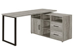 Hertford Grey Driftwood Wood/Black Metal Office Desk