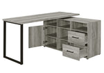 Hertford Grey Driftwood Wood/Black Metal Office Desk