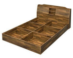 Hestia Walnut Wood Queen Bed with Storage