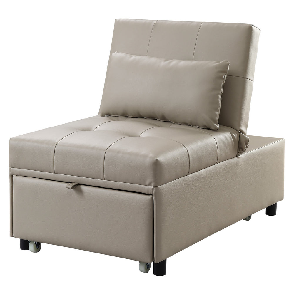 Hidalgo Beige PU Leather Adjustable Chair