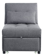 Hidalgo Gray Linen Fabric Adjustable Chair