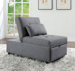 Hidalgo Gray Linen Fabric Adjustable Chair