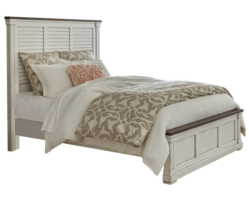 Hillcrest Dark Rum/White Wood Cal King Panel Bed