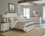 Hillcrest Dark Rum/White Wood Cal King Panel Bed