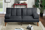 Himani Black Linen-Like Fabric Adjustable Sectional