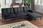 Himani Black Linen-Like Fabric Adjustable Sectional