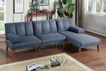 Himani Navy Linen-Like Fabric Adjustable Sectional