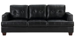 Hinsall Black Premium Faux Leather Sofa (Oversized)