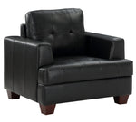 Hinsall Black Premium Faux Leather Tufted Chair