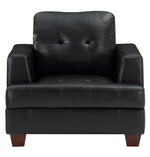 Hinsall Black Premium Faux Leather Tufted Chair