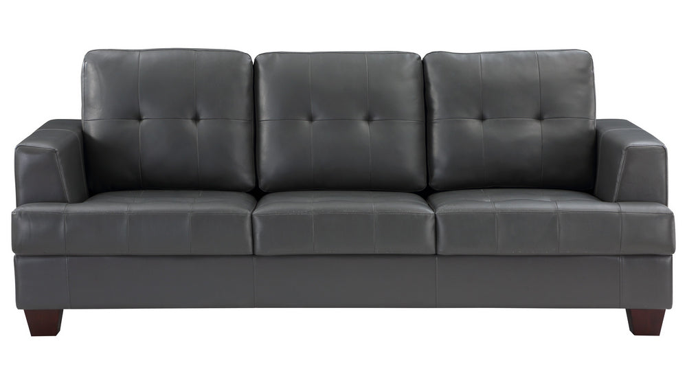 Hinsall Gray Premium Faux Leather Sofa (Oversized)