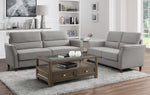 Hinshaw Gray Textured Fabric Loveseat