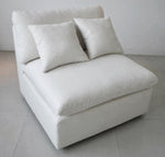 Hobson Off White Linen-Like Fabric Armless Chair