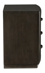 Hodgin Dark Charcoal Wood 3-Drawer Nightstand