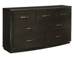 Hodgin Dark Charcoal Wood 7-Drawer Dresser