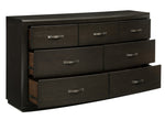 Hodgin Dark Charcoal Wood 7-Drawer Dresser