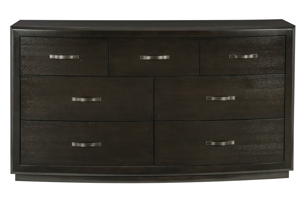 Hodgin Dark Charcoal Wood 7-Drawer Dresser