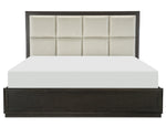 Hodgin Dark Charcoal Wood/Fabric Cal King Bed