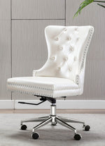 Hodiyah White Faux Leather Office Chair