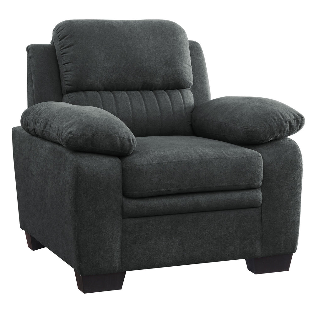 Holleman Dark Gray Textured Fabric Chair