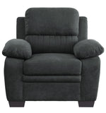 Holleman Dark Gray Textured Fabric Chair