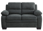 Holleman Dark Gray Textured Fabric Loveseat