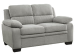 Holleman Gray Textured Fabric Loveseat