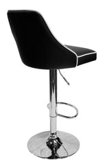 Hollie 2 Black Faux Leather/Metal Bar Chairs