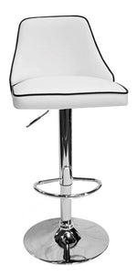 Hollie 2 White Faux Leather/Metal Bar Chairs