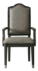 House Beatrice 2 Beige Fabric/Charcoal Wood Arm Chairs