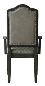 House Beatrice 2 Beige Fabric/Charcoal Wood Arm Chairs